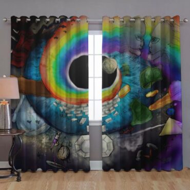 Pink Floyd Window Curtains - Pink Floyd Album Collage Abstract Art