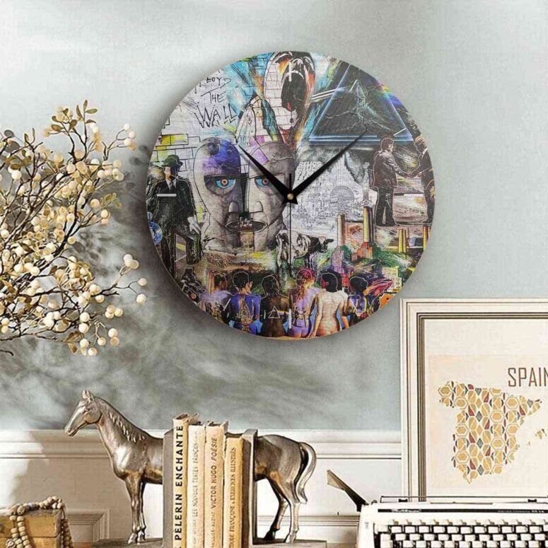 Pink Floyd Wooden Clock - Pink Floyd Psychedelic Rock Album Cover