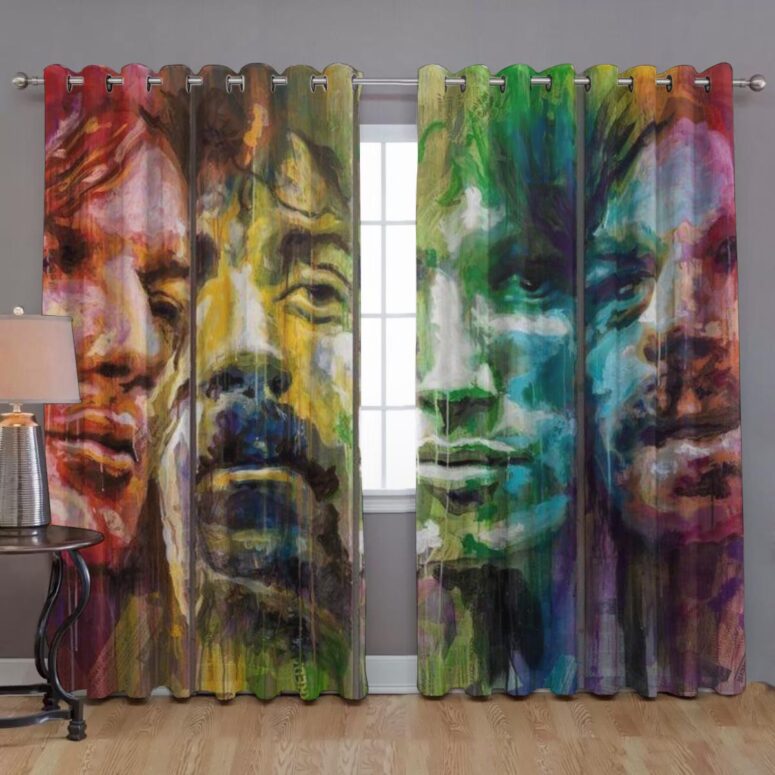Pink Floyd Band Water Color Art Window Curtains Pink Floyd Band Water Color Art Window Curtains