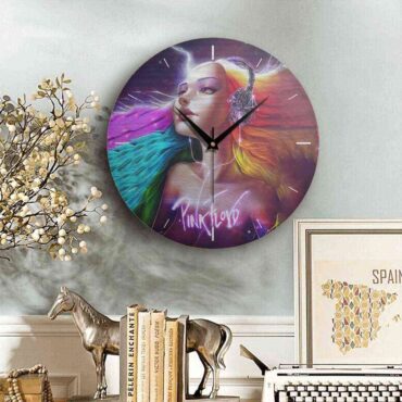 Pink Floyd Wooden Clock - Lady Art