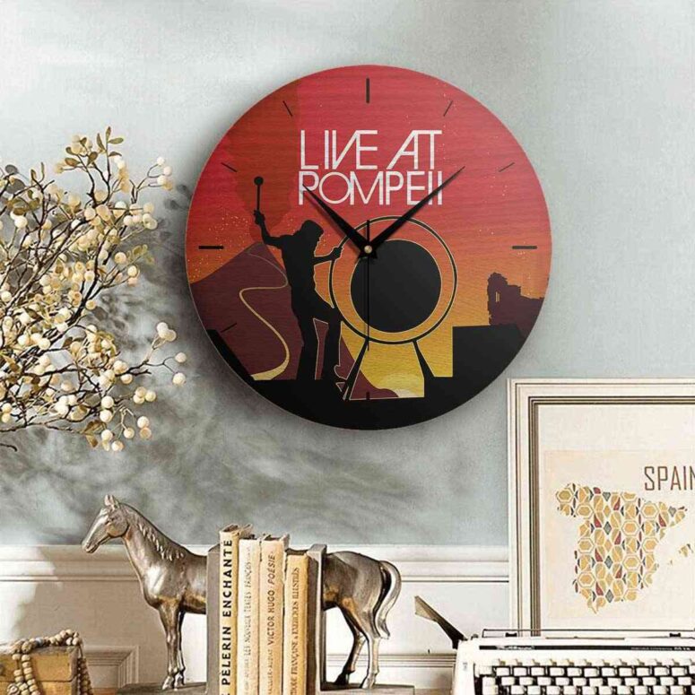 Pink Floyd Wooden Clock - Live At Pompeii