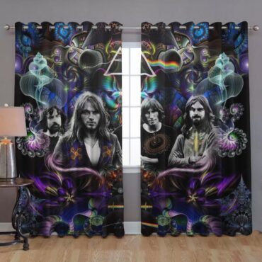 Pink Floyd Window Curtains - Dark Side Of The Moon Psychedelic Abstract Art
