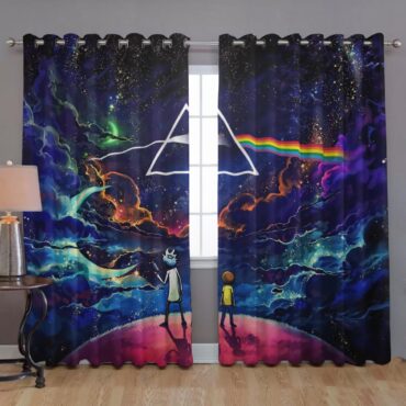 Pink Floyd Window Curtains - Rick and Morty The Dark Side Of The Moon