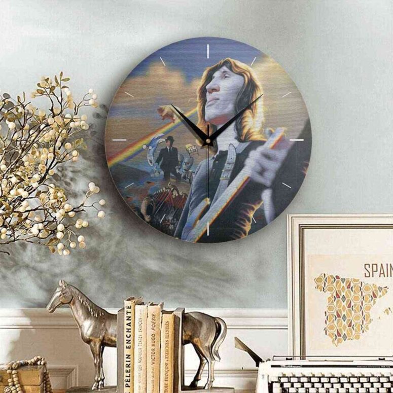 Pink Floyd Wooden Clock - Roger Waters Album Cover Painting Pink Floyd Wooden Clock - Roger Waters Album Cover Painting