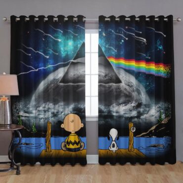 Pink Floyd Window Curtains - Snoopy And Charlie Brown Looking Dark Side Of The Moon Pink Floyd Window Curtains - Snoopy And Charlie Brown Looking Dark Side Of The Moon