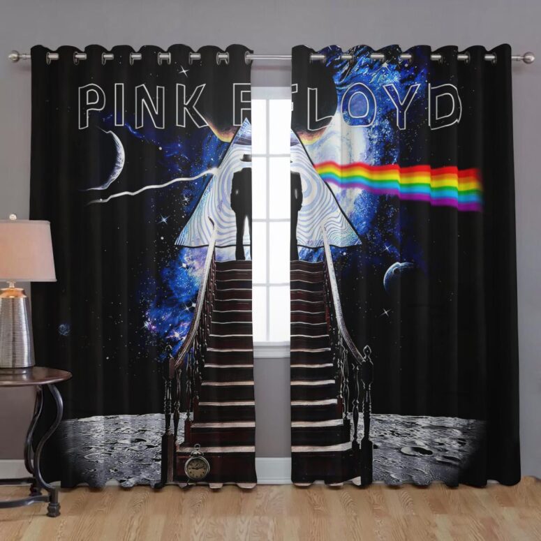 Pink Floyd Window Curtains - Stairway To The Moon Pink Floyd Window Curtains - Stairway To The Moon