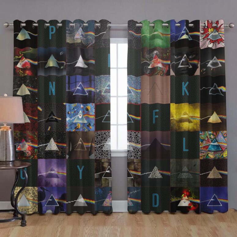 Pink Floyd Window Curtains - The Dark Side of the Moon 40th Anniversary Blue Pink Floyd Window Curtains - The Dark Side of the Moon 40th Anniversary Blue