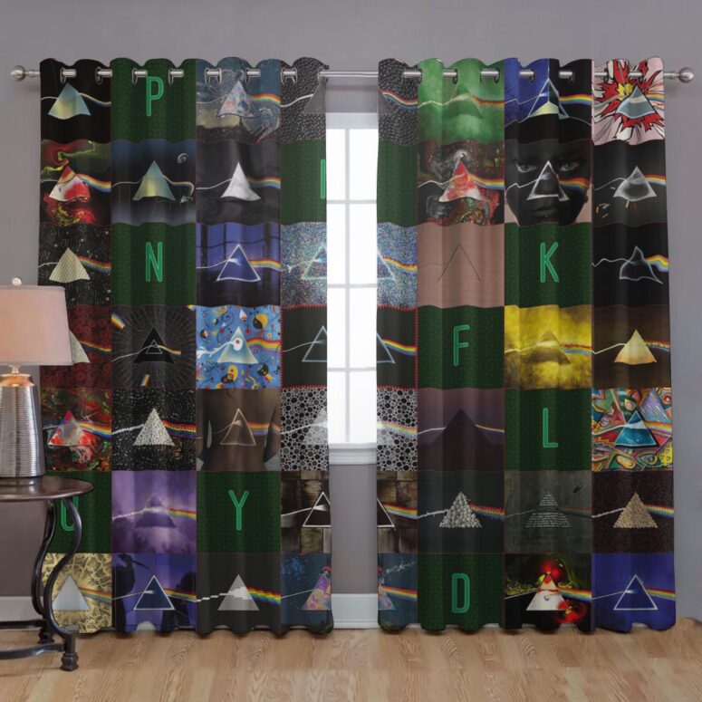 Pink Floyd Window Curtains - The Dark Side of the Moon 40th Anniversary Green