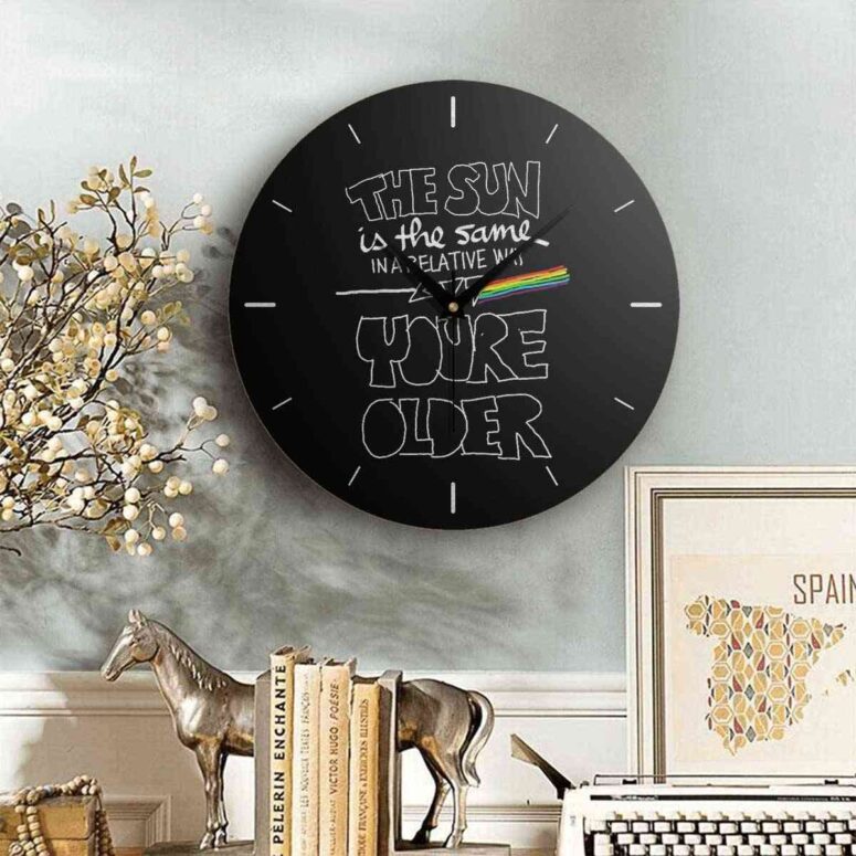 Pink Floyd Wooden Clock - The Sun Is The Same In A Relative Way Pink Floyd Wooden Clock - The Sun Is The Same In A Relative Way