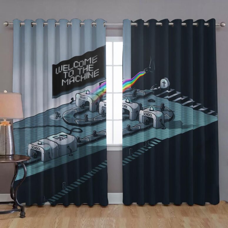 Pink Floyd Window Curtains - Welcome To The Machine Pink Floyd Window Curtains - Welcome To The Machine