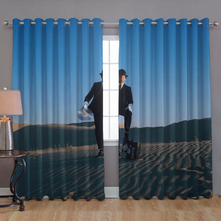 Pink Floyd Window Curtains - Wish You Were Here Desert Man in Bowler