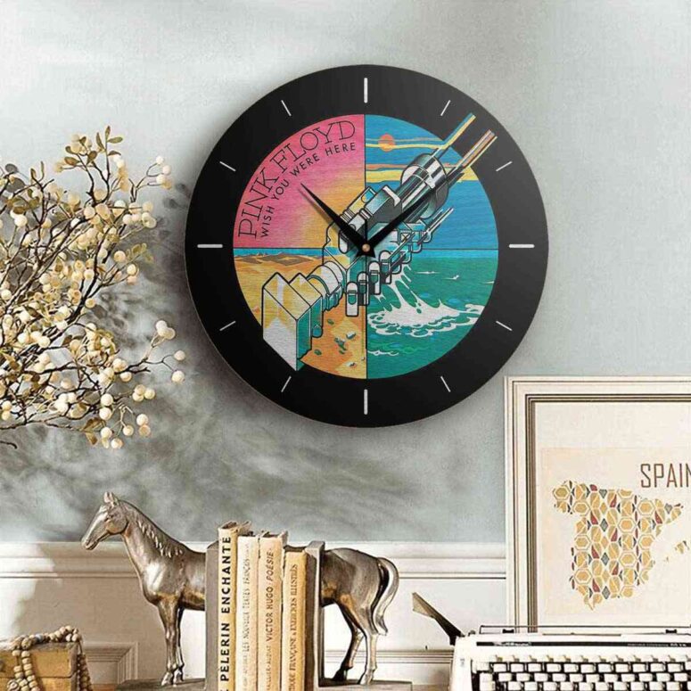 Pink Floyd Wooden Clock - Wish You Were Here Experience Version Pink Floyd Wooden Clock - Wish You Were Here Experience Version