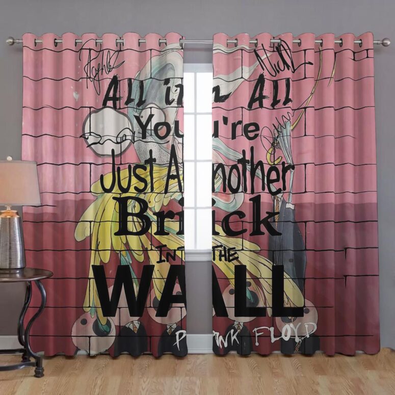 Pink Floyd Window Curtains - You Are Just Another Brick In The Wall Signature Pink Floyd Window Curtains - You Are Just Another Brick In The Wall Signature