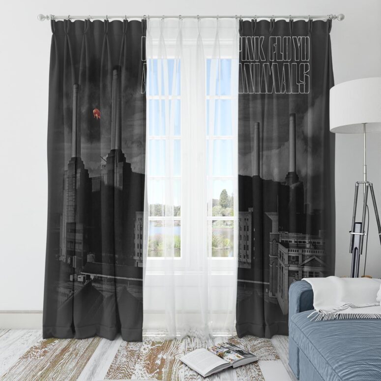 Pink Floyd Window Curtains - Animals Monotone Album Art