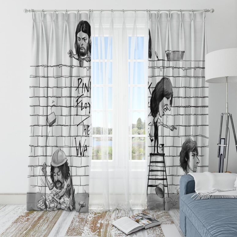 Pink Floyd Window Curtains - Building The Wall Pink Floyd Window Curtains - Building The Wall