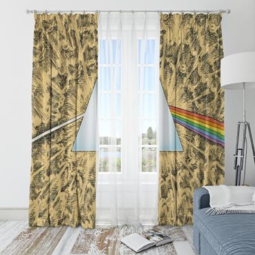 Pink Floyd Window Curtains - Dark Side Of The Moon Cartoon Style