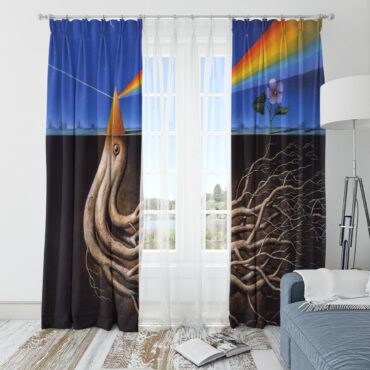 Pink Floyd Window Curtains - Dark Side Of the Root Art