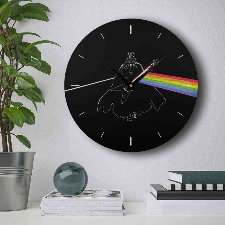 Pink Floyd Wooden Clock - Darth Vader of The Moon Pink Floyd Wooden Clock - Darth Vader of The Moon