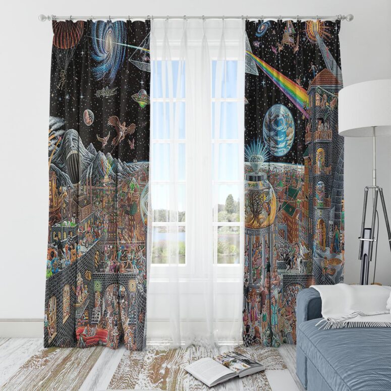 Pink Floyd Window Curtains - Echoes From The Darkside Of The Moon Pink Floyd Window Curtains - Echoes From The Darkside Of The Moon