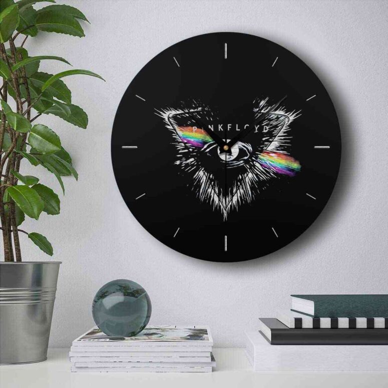 Pink Floyd Wooden Clock - Flare Eyes
