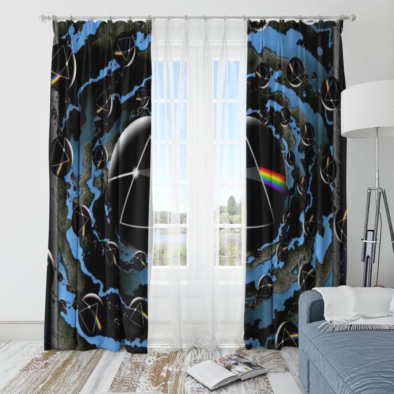 Pink Floyd Window Curtains - Good bye Blue Sky Dark Side Of the Moon Pink Floyd Window Curtains - Good bye Blue Sky Dark Side Of the Moon