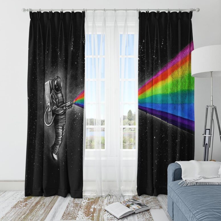 Pink Floyd Window Curtains - Just Remember To Fall in Love