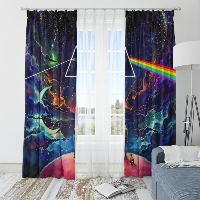 Pink Floyd Window Curtains - Looking For Dark Side Of The Moon
