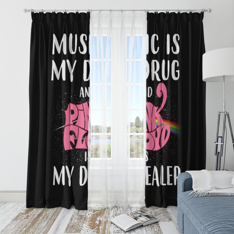 Pink Floyd Window Curtains - Music is my drug and PinkFloyd is my dealer Pink Floyd Window Curtains - Music is my drug and PinkFloyd is my dealer