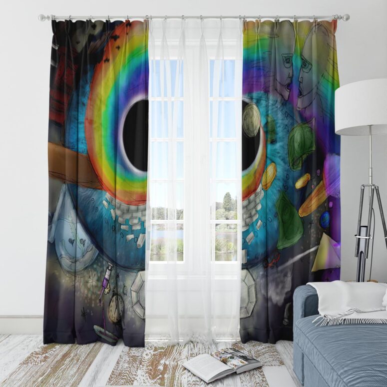 Pink Floyd Window Curtains - Pink Floyd Album Collage Abstract Art Pink Floyd Window Curtains - Pink Floyd Album Collage Abstract Art