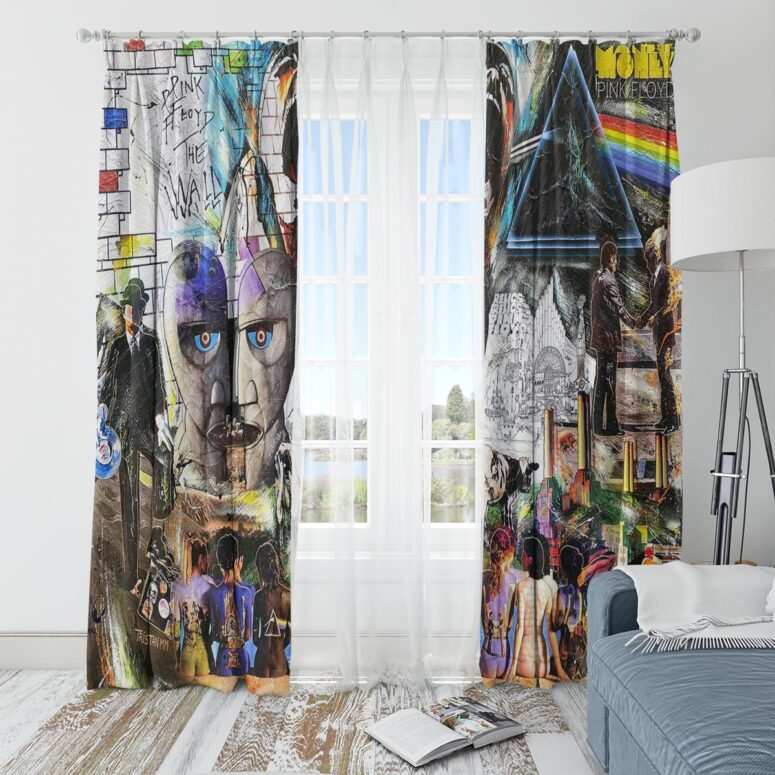 Pink Floyd Window Curtains - Pink Floyd Psychedelic Rock Album Cover