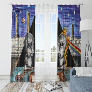Pink Floyd Window Curtains - Album Cover Drawing Art
