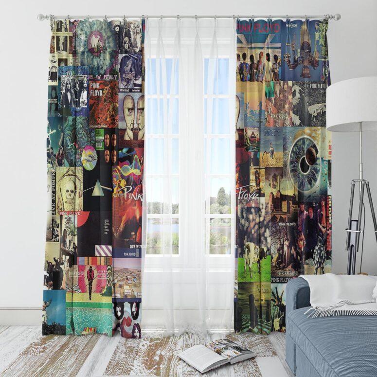 Pink Floyd Window Curtains - Albums Collage Pink Floyd Window Curtains - Albums Collage