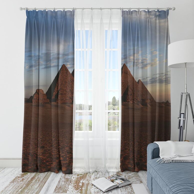 Pink Floyd Window Curtains - DSOM Anniversary Pyramids