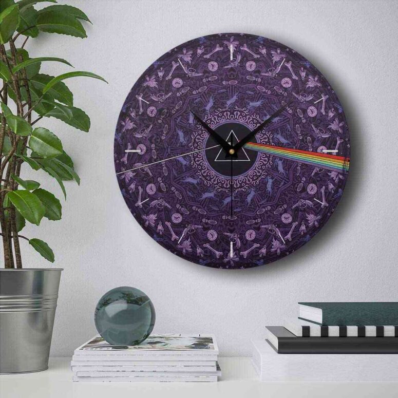 Pink Floyd Wooden Clock - Dark Side of the Moon Album Psychedelic