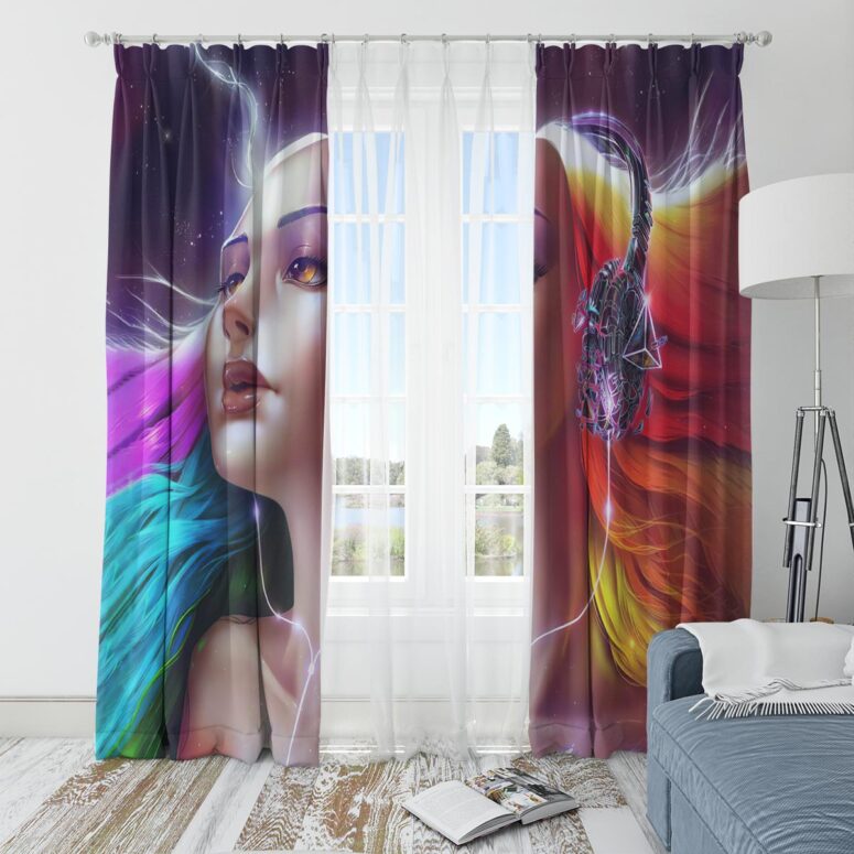 Pink Floyd Window Curtains - Lady Art