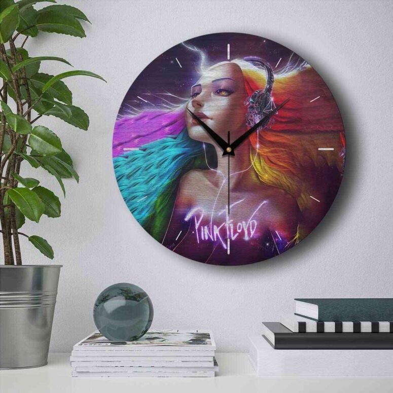 Pink Floyd Wooden Clock - Lady Art Pink Floyd Wooden Clock - Lady Art