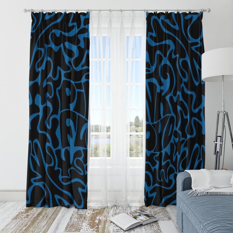 Pink Floyd Window Curtains - Logo Cosmic psychedelic Art
