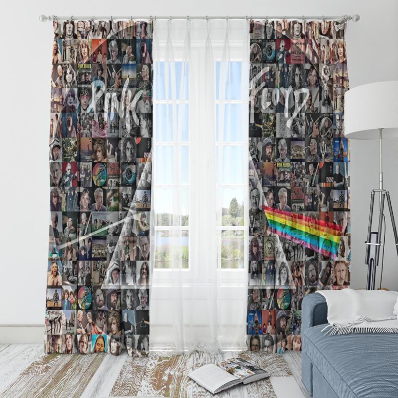 Pink Floyd Window Curtains - Photo Mosaic Print Art of All Things Pink Floyd Window Curtains - Photo Mosaic Print Art of All Things