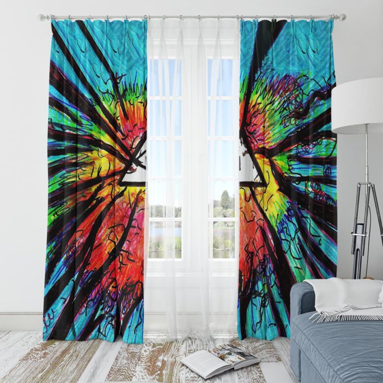 Pink Floyd Window Curtains - Dark Side Of The Moon Psychedelic
