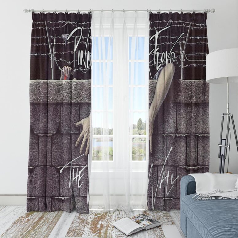 Pink Floyd Window Curtains - Escape from The Wall Pink Floyd Window Curtains - Escape from The Wall