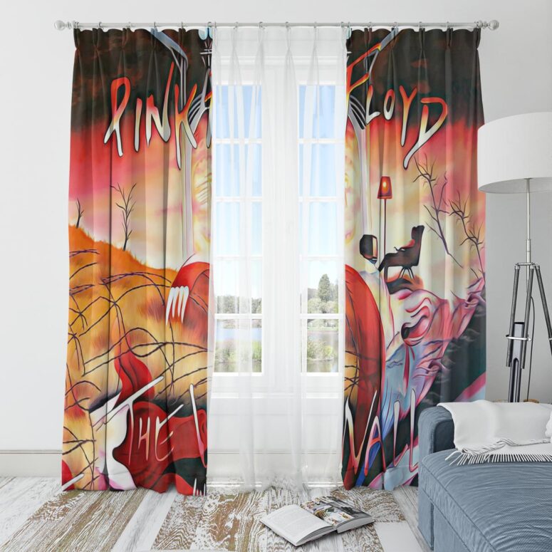 Pink Floyd Window Curtains - The Wall Water Color Painting