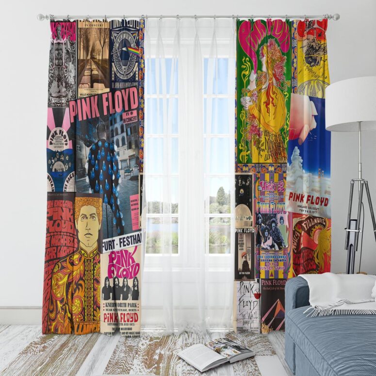 Pink Floyd Window Curtains - Vintage Rock Concert Pink Floyd Window Curtains - Vintage Rock Concert