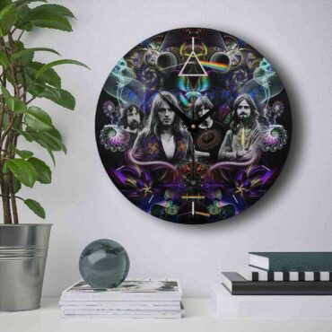 Pink Floyd Wooden Clock - Dark Side Of The Moon Psychedelic Abstract Art Pink Floyd Wooden Clock - Dark Side Of The Moon Psychedelic Abstract Art