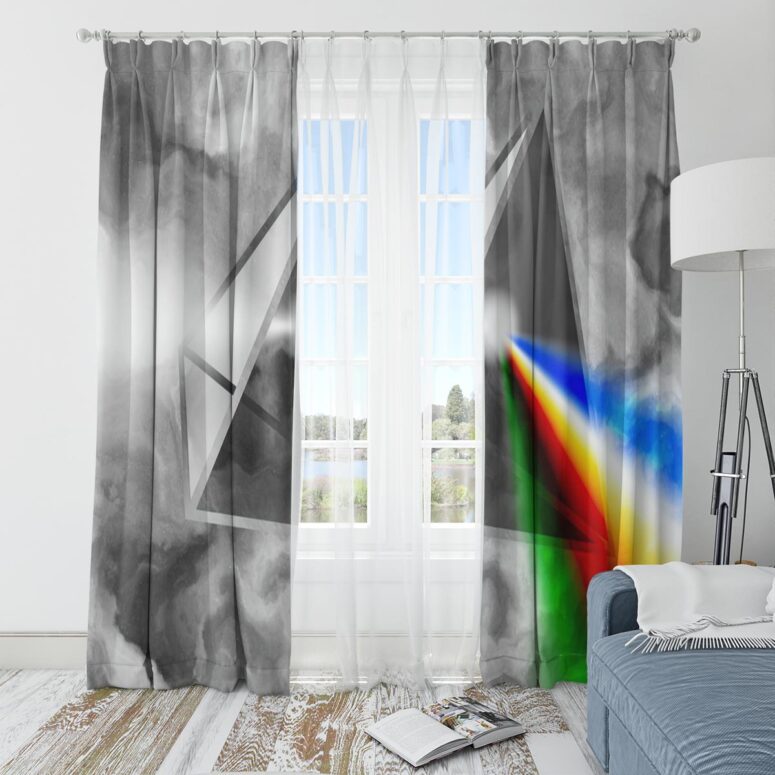 Pink Floyd Window Curtains - Prismatica Pink Floyd Window Curtains - Prismatica