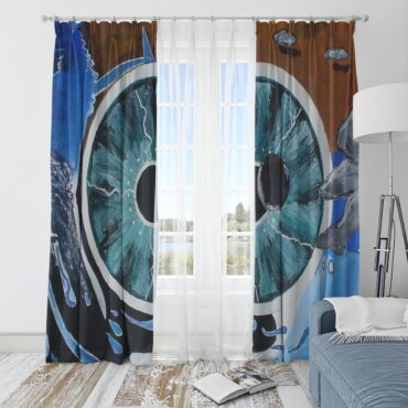 Pink Floyd Window Curtains - Pulse Hand Drawing Art