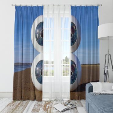 Pink Floyd Window Curtains - Pulse in Reallife beach Pink Floyd Window Curtains - Pulse in Reallife beach