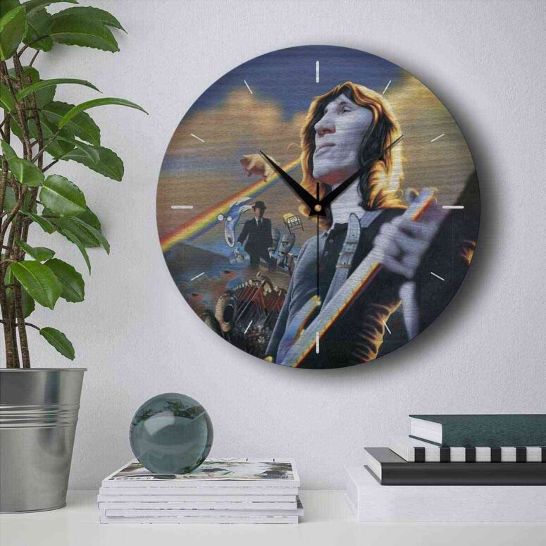 Pink Floyd Wooden Clock - Roger Waters Album Cover Painting Pink Floyd Wooden Clock - Roger Waters Album Cover Painting