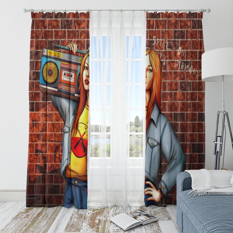 Pink Floyd Window Curtains - Shine on You Crazy Diamond Illustration Pink Floyd Window Curtains - Shine on You Crazy Diamond Illustration