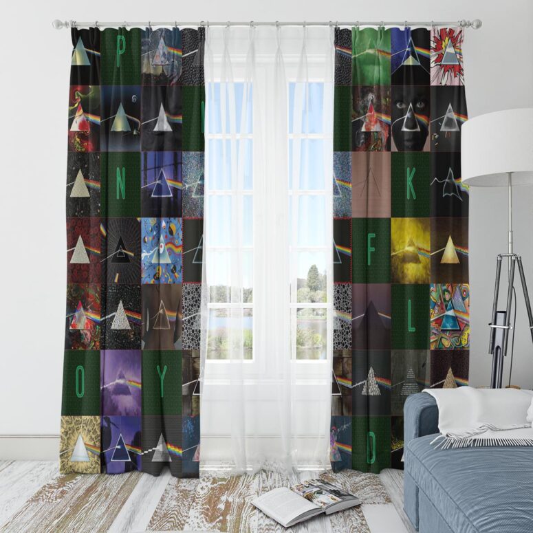 Pink Floyd Window Curtains - The Dark Side of the Moon 40th Anniversary Green