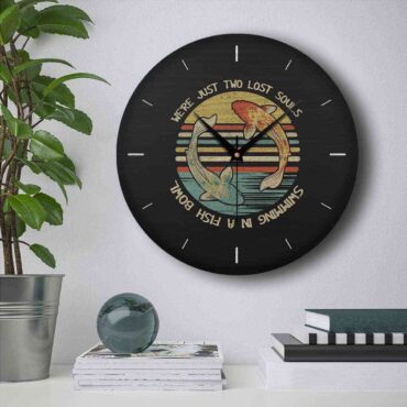 Pink Floyd Wooden Clock - Two Lost Souls swimming Pink Floyd Wooden Clock - Two Lost Souls swimming